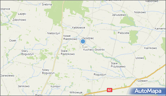 mapa Kuchary-Skotniki, Kuchary-Skotniki na mapie Targeo